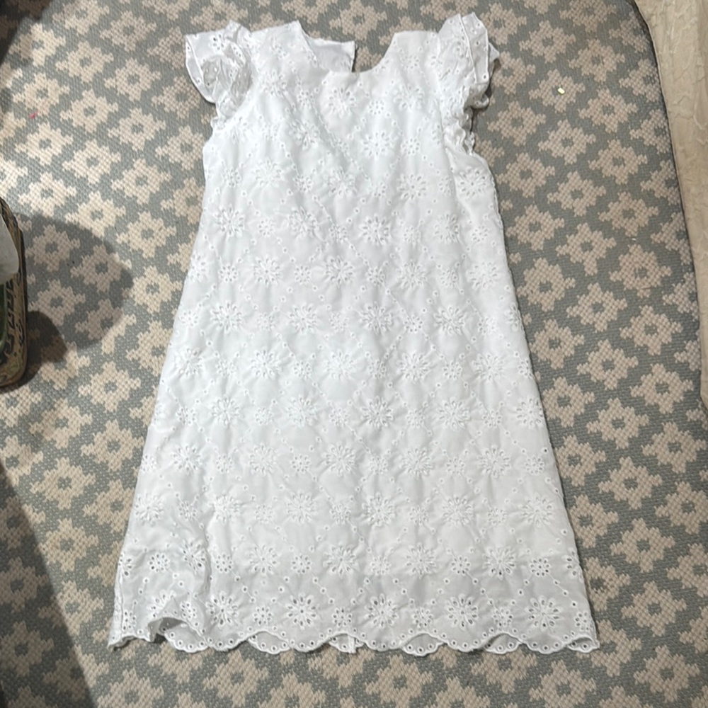 SHEIN White Flutter Sleeve V-Neck Sundress